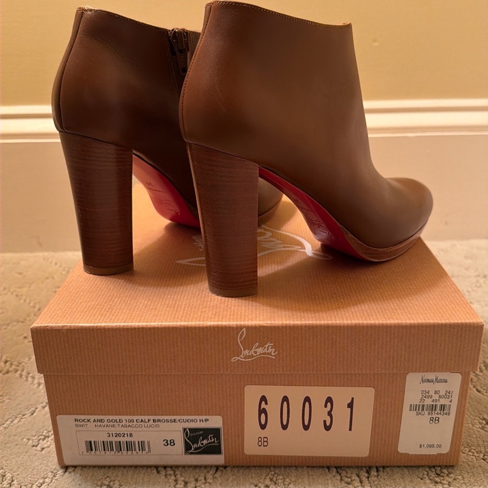 Louboutin Rock and Gold 100 Calf Booties
